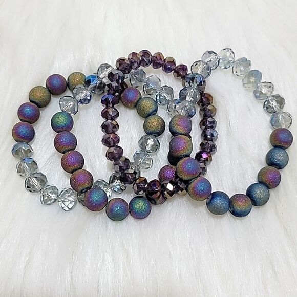 Iridesent beaded bracelets   - Picture 1 of 2